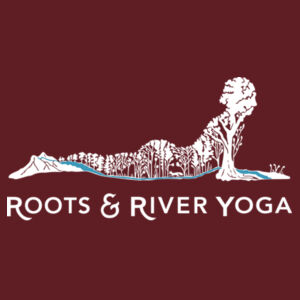 Roots & River Yoga White Printed logo - Unisex Tri Blend Tee Design