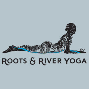 Roots & River Yoga Black Printed logo - Unisex Tri Blend Tee Design