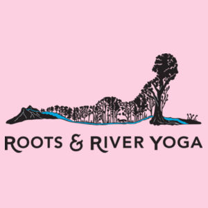 Roots & River Yoga Black Printed logo - Women's Flowy Racerback Tank Design
