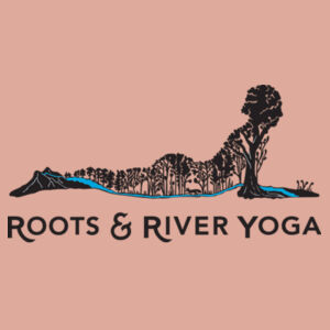 Roots & River Yoga Black Printed logo - Unisex Poly-Rich T-Shirt Design