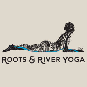 Roots & River Yoga Black Printed logo - Fleece Full Zip Hoodie Design