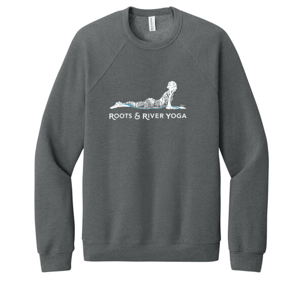 Roots & River Yoga White Printed logo - Unisex Sponge Fleece Raglan Sweatshirt Thumbnail