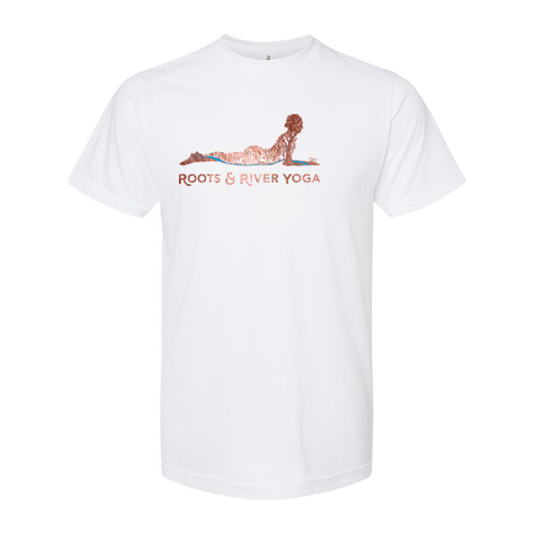 Roots & River Yoga Color Printed logo - Unisex Poly-Rich T-Shirt Thumbnail