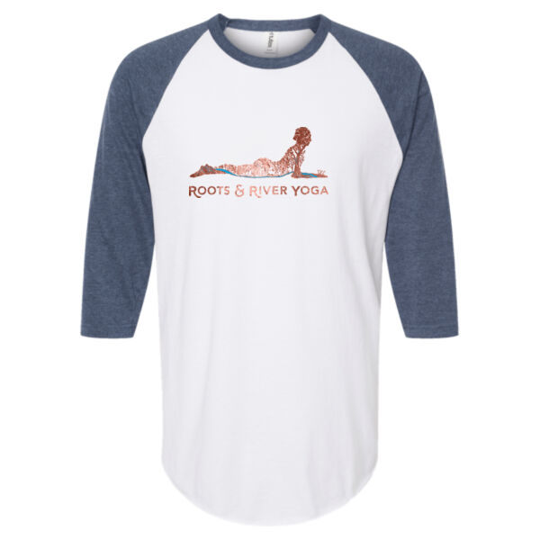 Roots & River Yoga Color Printed logo - Fine Jersey Raglan T-Shirt Thumbnail